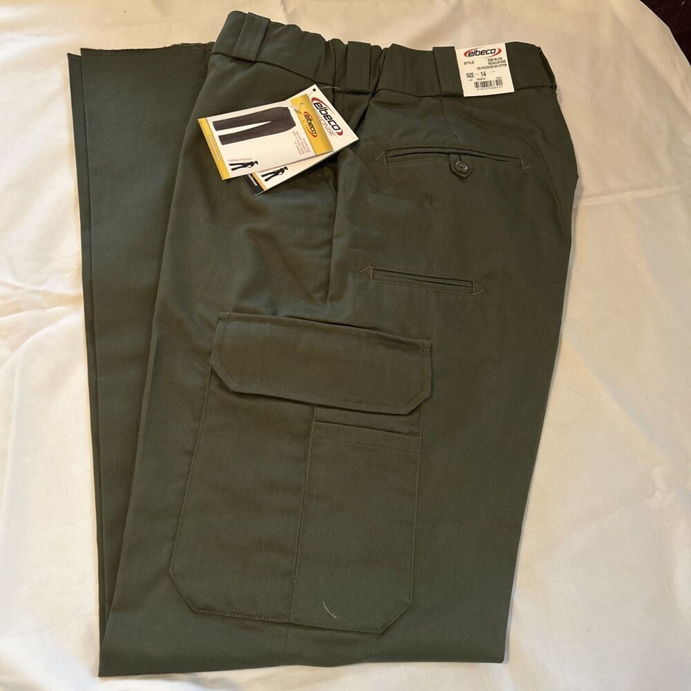 Elbeco Tek3 Womens Size 14 Regular Rise Uniform Cargo Pants Olive Green E9619LCN